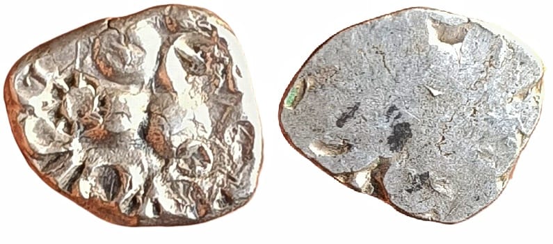 ancient-paurwas-of-kaushambi-silver-1-2-karchapana-4.jpg Ancient ; Paurwas of Kaushambi ; Silver 1/2 Karchapana ;