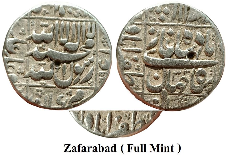 mughal-shah-jahan-zafarabad-rare-silver-rupee-ry.jpg Mughal ; Shah Jahan, Zafarabad, RARE Silver Rupee, RY 32,