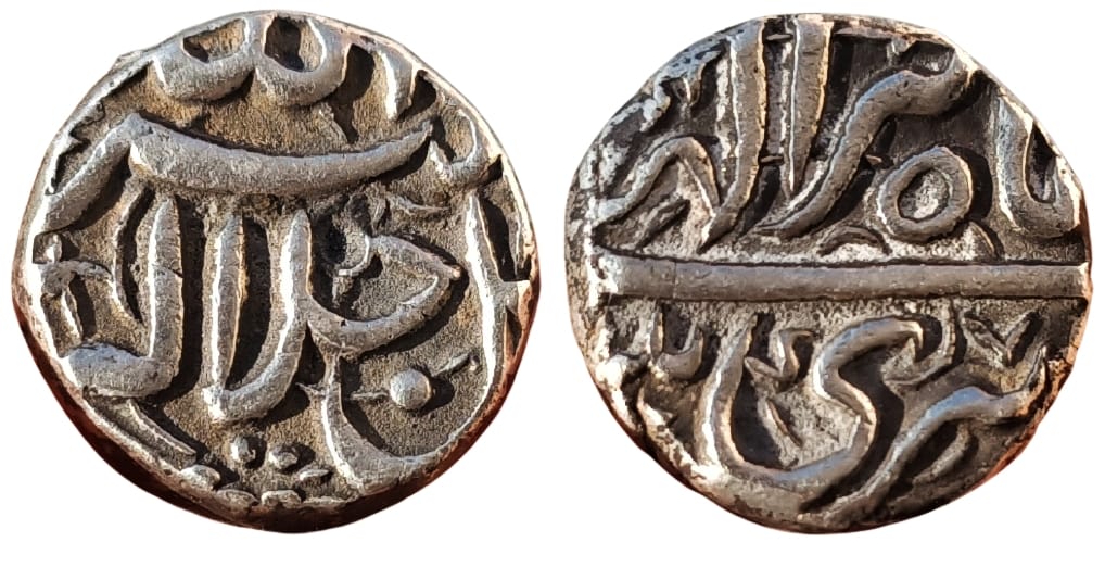 mughal-akbar-high-grade-rare-silver-rupee-mint-srinagar-ilahi-type-month-tir.jpg Mughal ; Akbar, High Grade Rare Silver Rupee, Mint : Srinagar , Ilahi type, Month Tir, (KM 93.15).