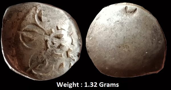 Ancient ; Gandhara Janapada ; 6th Century BC 1/8 Shatamana ; Silver Punchmark
