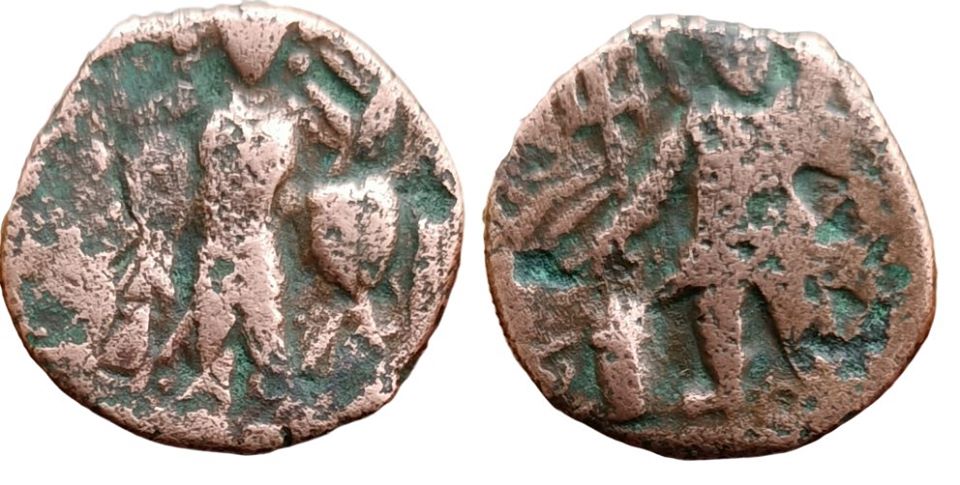 Ancient ; Kushan ; Vasudeva Fraction Copper Unit ; Copper Weight : 5.66 Grams Ancient ; Kushan ; Vasudeva Fraction Copper Unit ; Copper Weight : 5.66 Grams