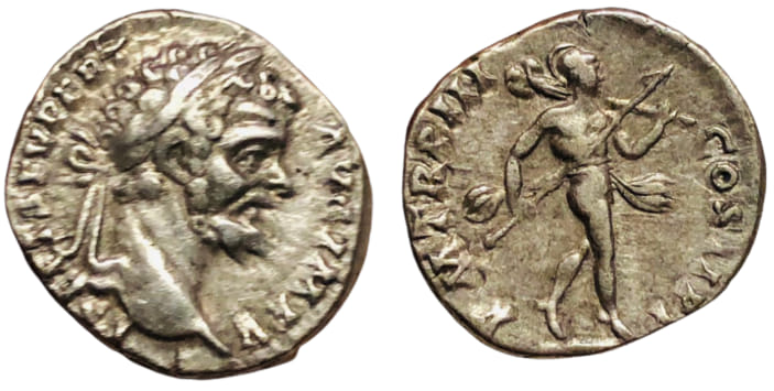 ancient-roman-empire-septimius-severus-ar-denarius-ef-ef-p-m-tr-p-iii-cos-ii-p-p-scarce-and-early-obverse-l-sept-sev-pert-avg-imp-v-laureate-head-to-right.jpg Ancient ; Roman Empire AD 195 SEPTIMIUS SEVERUS AR Denarius. EF/EF-. P M TR P III COS II P P. Scarce and early Obverse: L SEPT SEV PERT AVG IMP V. Laureate head to right.