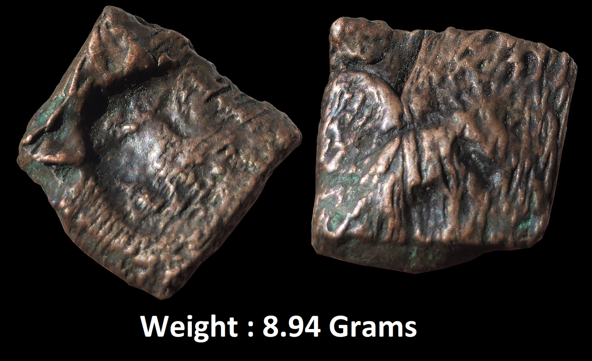 ancient-taxila-uninscribed-copper-die-struck-local-coinage-of-post-mauryan-period-c-200-150-bc-biface-series-elephant-type-paic-1490-3jpg Ancient ; Taxila ; uninscribed copper die struck local coinage of post-Mauryan period ; (c.200-150 BC), biface series ; 'elephant' type ; PAIC 1490