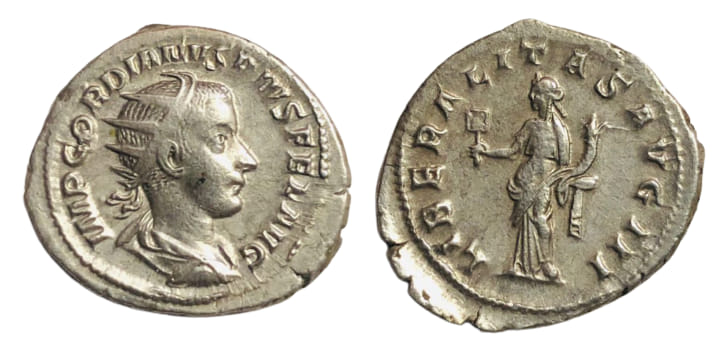 ancient-gordian-iii-silver-ar-antoninianus-mint-rome-jpg Ancient ; Gordian III ; Silver AR Antoninianus ; 240, Third Issue ; Mint ; Rome