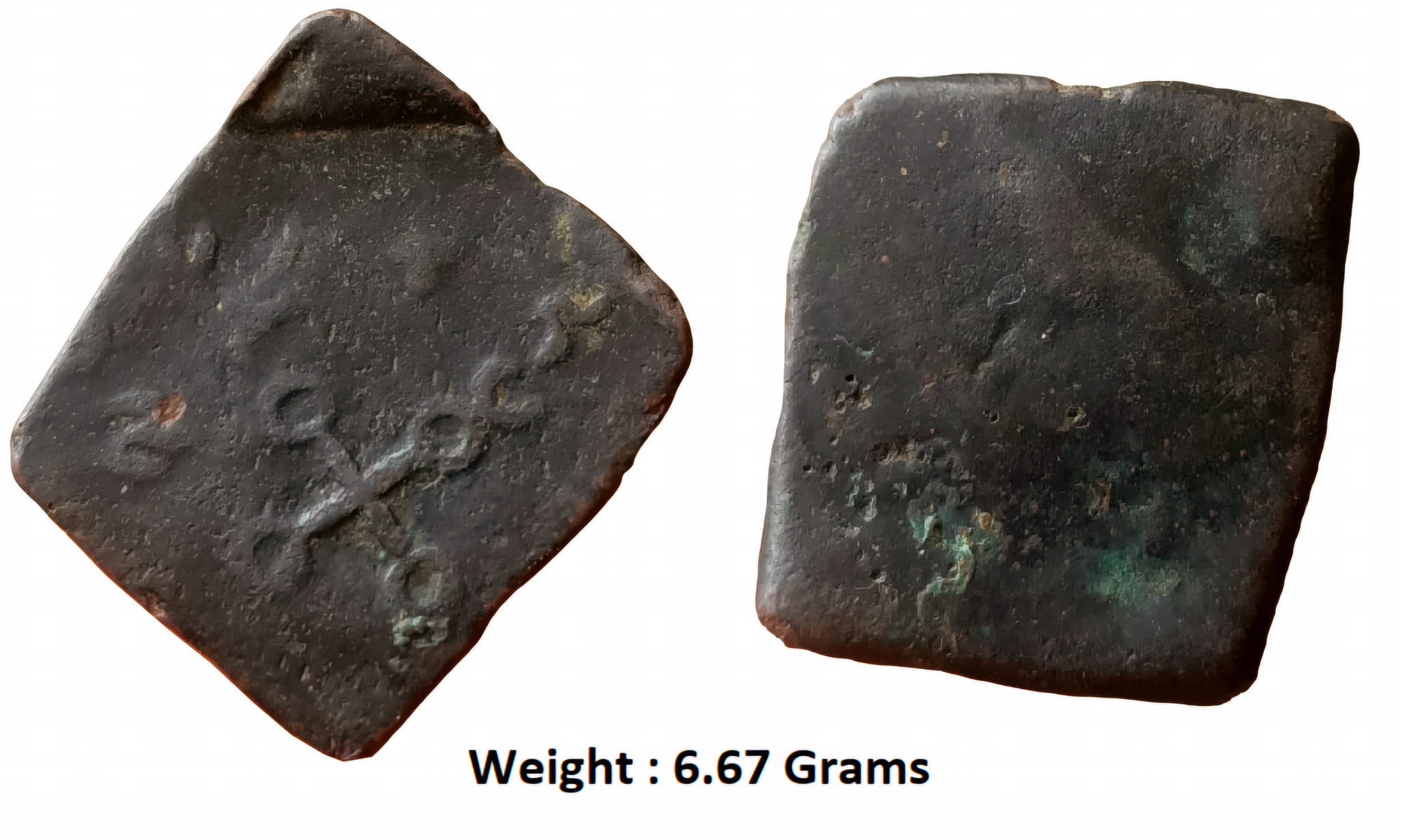 ancient-satavahana-dynast-copper-unit-obverse-ujjaini-symbol-with-brahmi-legend-sa-ta-ka-ni-sa.jpg Ancient; Satavahana Dynast ; Copper Unit Obverse : Ujjaini Symbol with brahmi legend Sa Ta Ka Ni Sa .