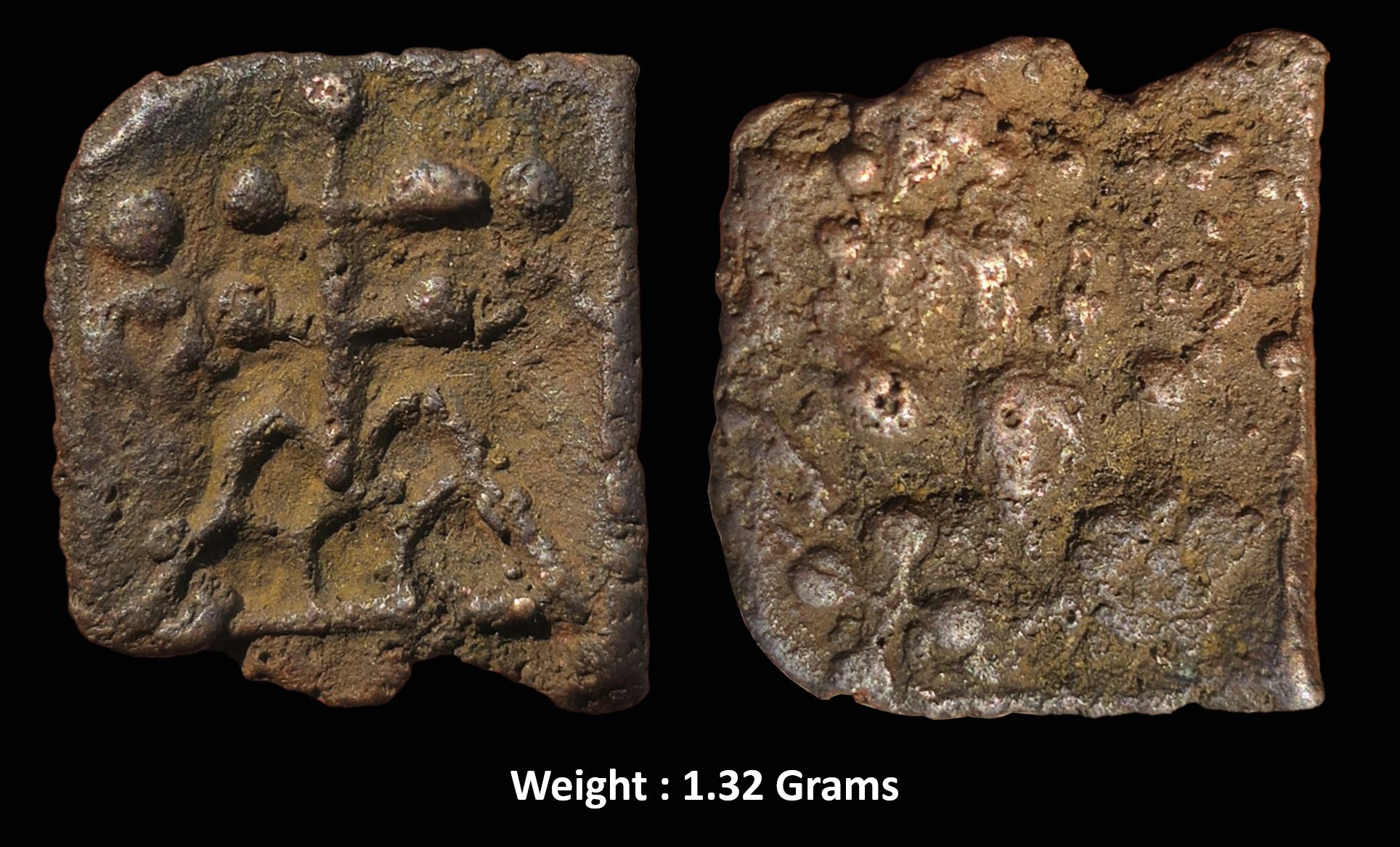 ancient-kaushambi-lion-hill-type-cast-copper-coin.jpg Ancient ; Kaushambi; Lion / Hill Type Cast Copper Coin