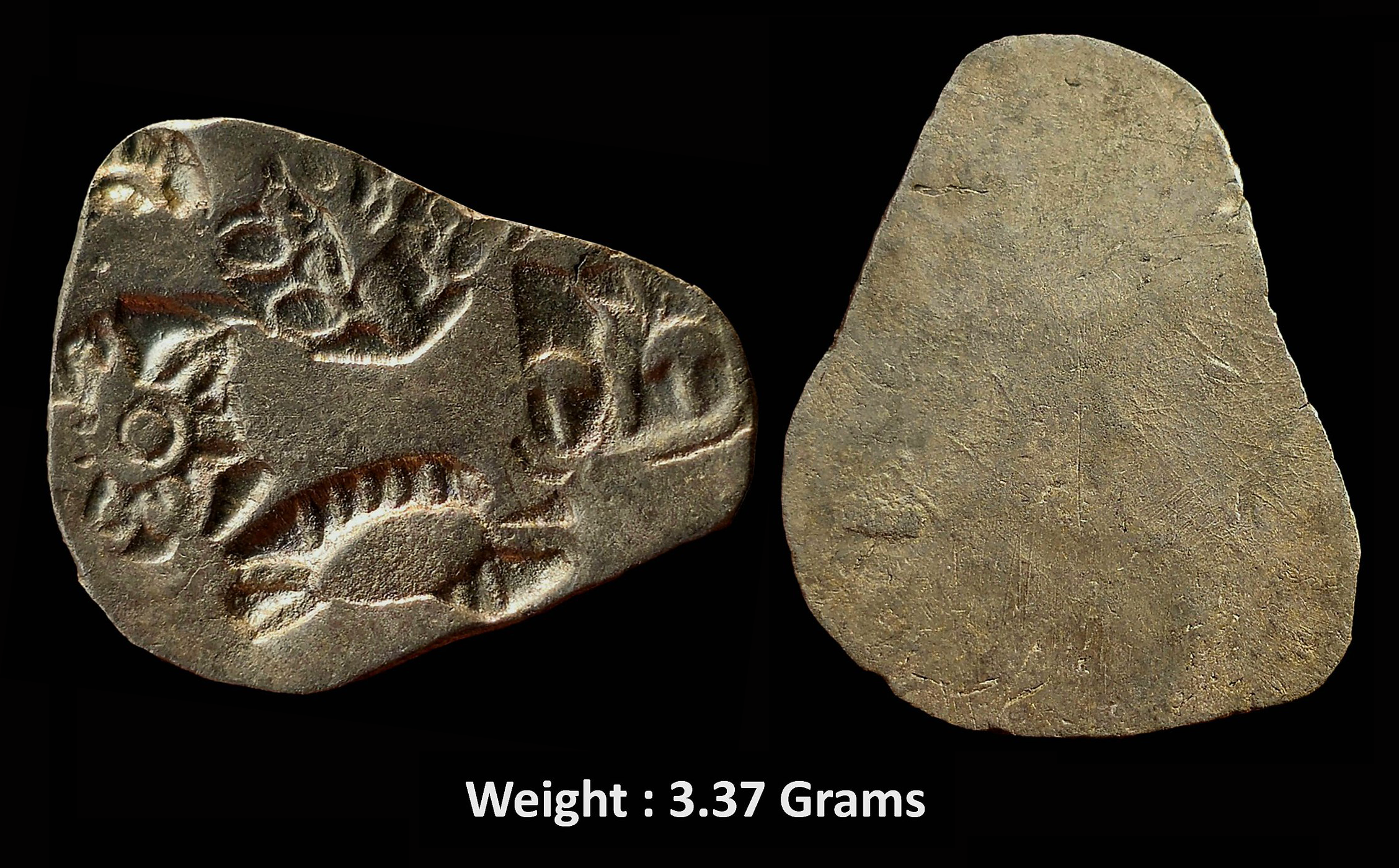 ancient-archaic-punch-marked-coinage-attributed-to-magadha-janapada-rare-large-flan-silver-karshapana.jpg Ancient ; Archaic Punch Marked Coinage ; Attributed to Magadha Janapada ; Rare LARGE FLAN Silver Karshapana