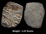Ancient ; Archaic Punch Marked Coinage ; Attributed to Vidarbha Tanapada ; Godavari Valley ; Silver 1/2 Karshpana ; Series IC Makhala Type