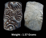 Ancient ; Archaic Silver Punch-Marked coin ; Tapi-Wainganga Valley region ; Usually attributed to 'Vidarbha/Ashmaka Janapada' ; ½ Karshapana