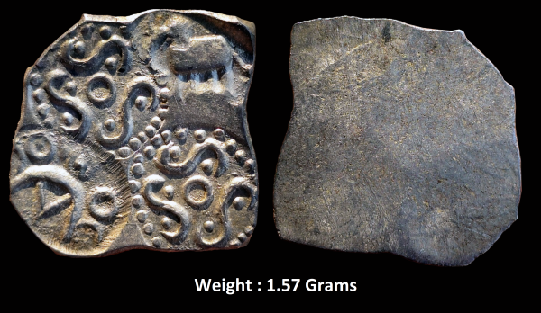Ancient ; Coinage of Vainaganga Valley ; Vidarbha Janapada ; Silver ½ Karshpana ; Series II ; Makhala Type