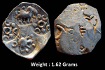 Ancient India ; Archaic Punch Marked Coinage ; Attributed to Vidarbha Janapada ; Godavari Valley ; Silver 1/2 Karshpana ; Series II ; Makhala Type