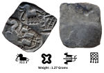 Ancient ; Archaic Silver Punch Marked Coin ; Wainganga-Mahanadi Divide ; Umred hoard type ; Attributed to 'Vidarbha Janapada' ; (c.300-200 BC) ; Light ½ Karshapana standard