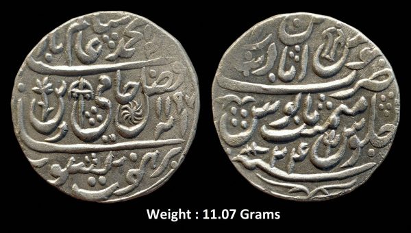 Independent Kingdom ; Maratha Confideracy ; Mominabad Bindraban ; Silver Rupee, INO Shah Alam II ; 1198 AH / RY 26