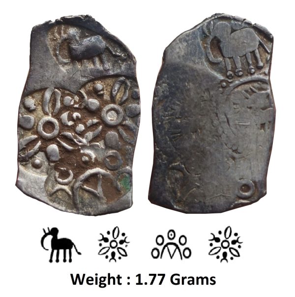 Ancient ; Coinage of Vainaganga Valley ; Vidarbha Janapada ; Silver 1/2 Karshpana ; Series II ; Makhala Type