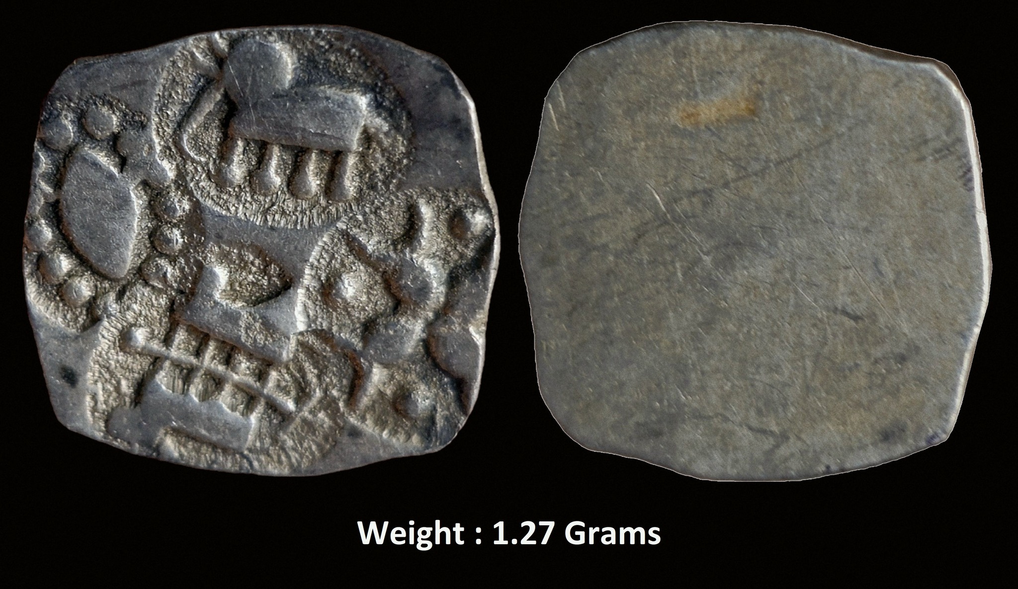 ancient-archaic-silver-punch-marked-coin-wainganga-mahanadi-divide-umred-hoard-type-sometimes-attributed-to-vidarbha-janapada-c-300-200-bc-light-½-karshapana-standard.jpg Ancient ; Archaic Silver Punch Marked Coin ; Wainganga-Mahanadi Divide ; Umred hoard Type, Sometimes attributed to 'Vidarbha Janapada' ; (c.300-200 BC) ; Light ½ Karshapana standard