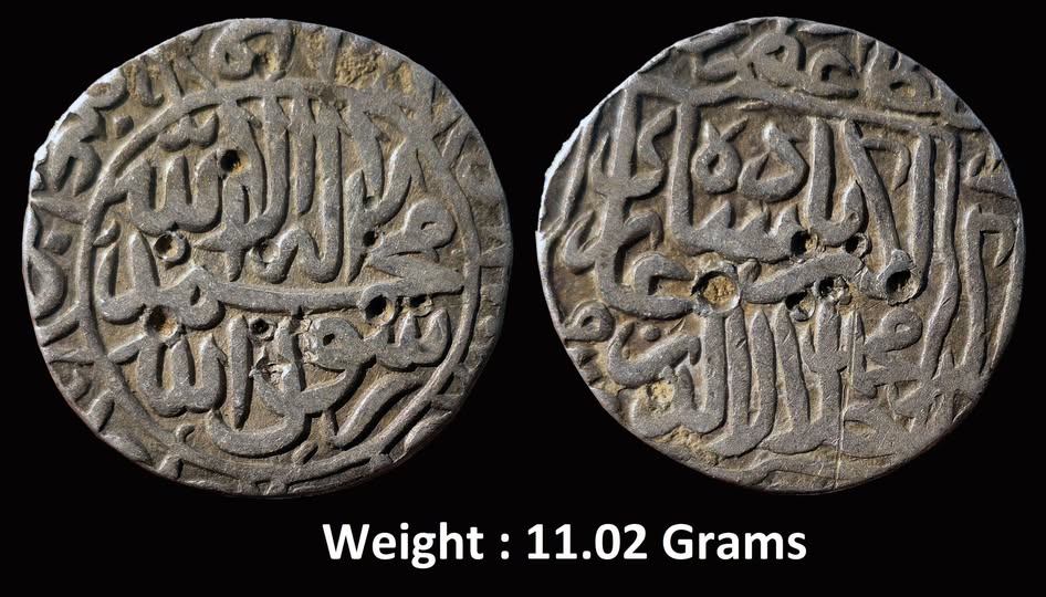 Mughal ; Jalaluddin Muhammad Akbar ; Silver Rupee ; Mint : Hazrat Delhi by type ; AH 97X ; Kalima type