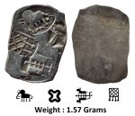 Ancient ; Archaic Silver Punch Marked Coin ; Wainganga-Mahanadi Divide ; Umred hoard type ; Attributed to 'Vidarbha Janapada' ; (c.300-200 BC) ; Light ½ Karshapana