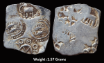 Ancient ; Archaic Punch Marked Coinage ; Attributed to Vidarbha Janapada ; Godavari valley ; Silver ½ Karshpana ; Series II ; Makhala Type