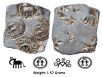 Ancient ; Archaic Punch Marked Coinage ; Attributed to Vidarbha Janapada ; Godavari valley ; Silver ½ Karshpana ; Series II ; Makhala Type