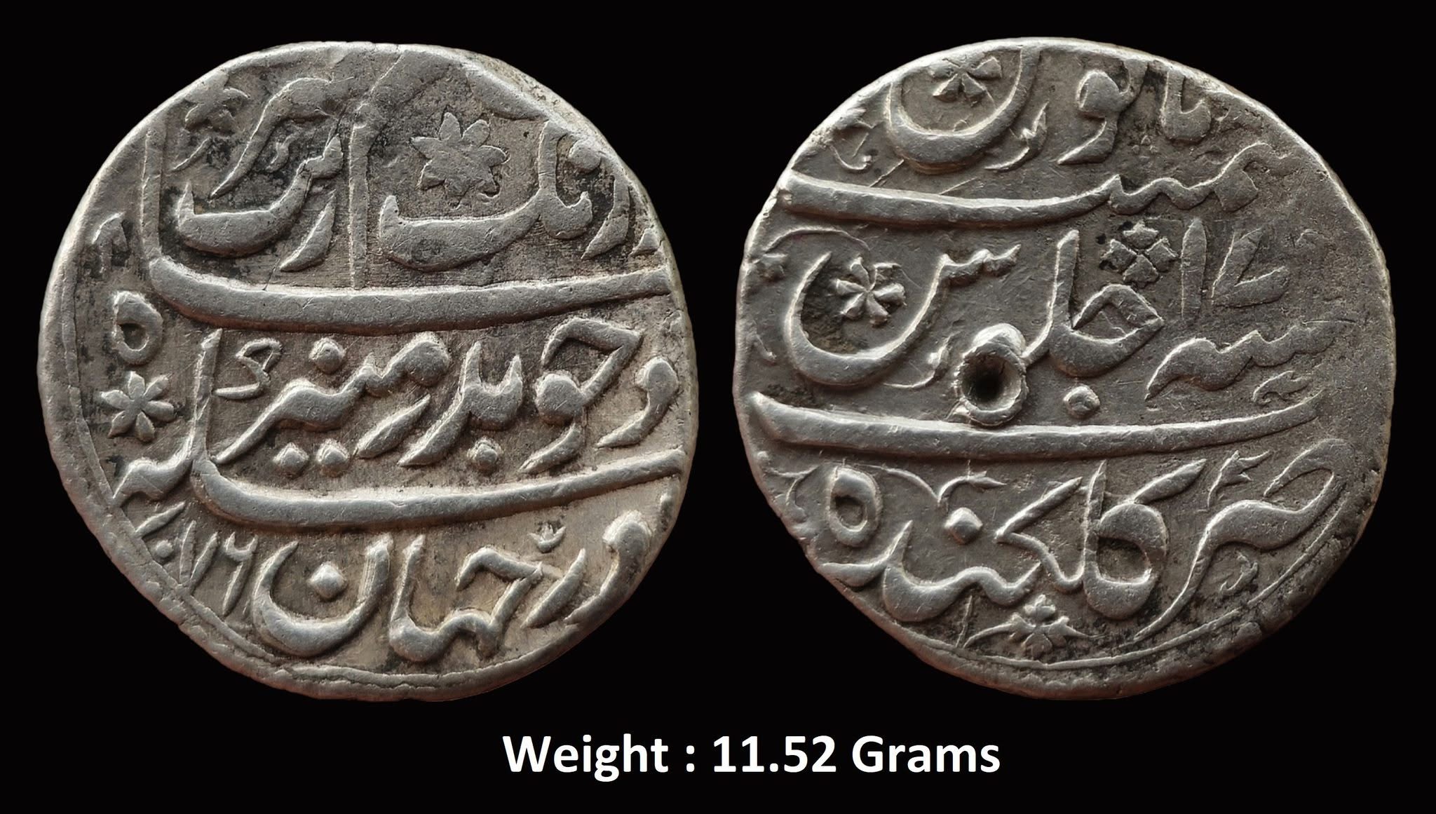 mughal-aurangzeb-alamgir-scarce-silver-rupee-mint-golkunda-full-mint-1076-ah-ry-17.jpg Mughal ; Aurangzeb Alamgir ; Scarce Silver Rupee ; Mint : Golkunda ( Full Mint ) ; 1076 AH / RY 17