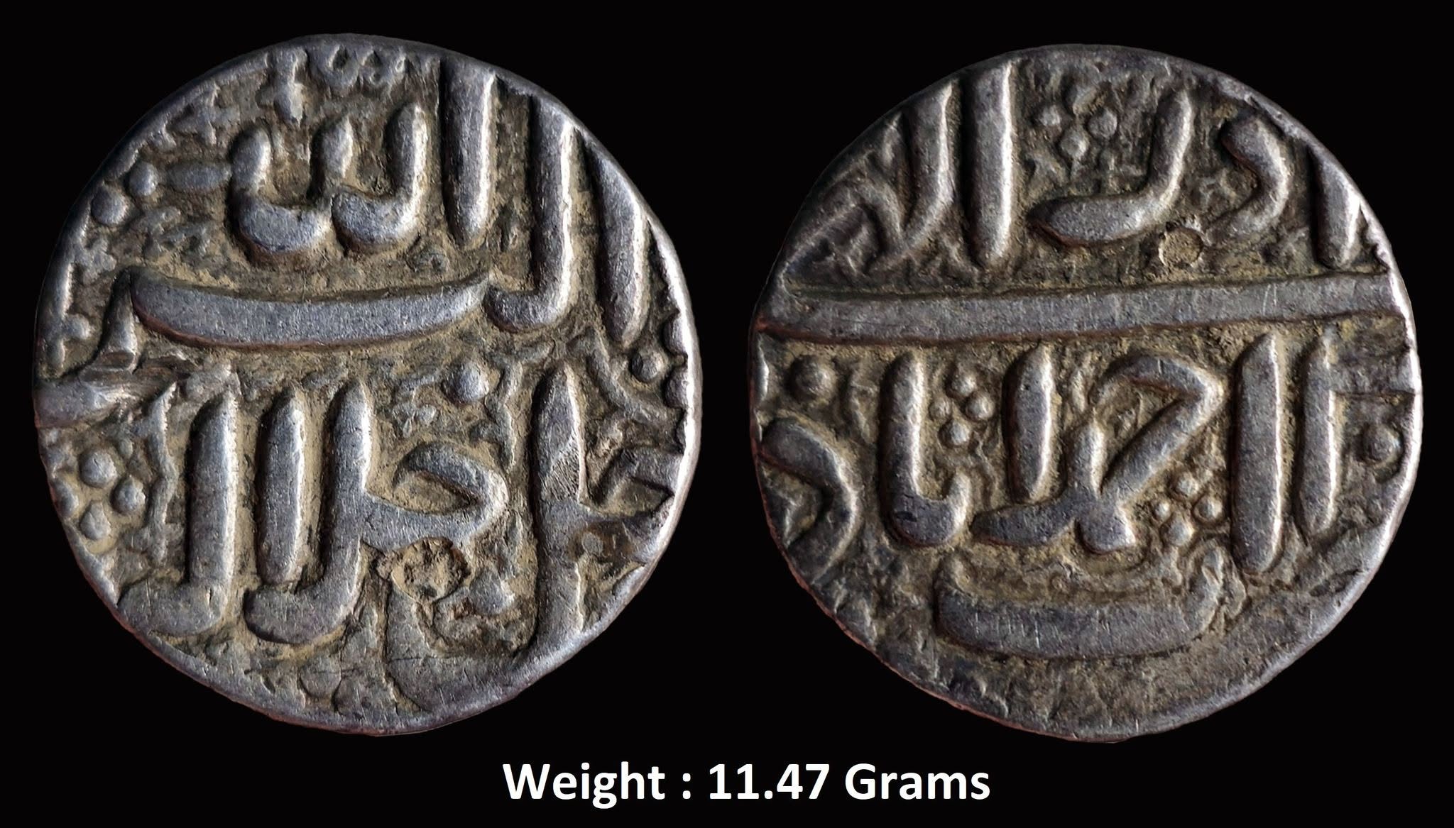 mughal-akbar-rare-silver-rupee-mint-ahmedabad-full-mint-illahi-month-azar-full-month-ry-40.jpg Mughal ; Akbar ; Rare Silver Rupee ; Mint : Ahmedabad ( Full Mint ) ; Illahi Month : Azar ( Full Month ) ; RY 40