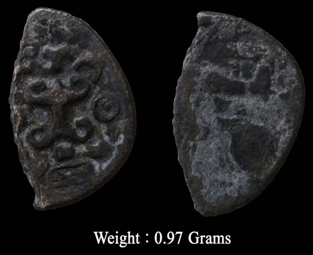 Ancient ; Punch-Marked Coin ; Saurashtra Janapada (450-350 BC) ; Silver 1/4 Karshapana