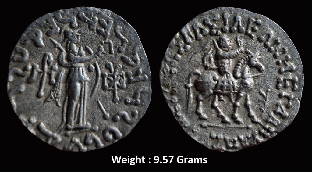 Ancient ; INDO-SCYTHIANS ; Azes I / II ; Post 58 BC ; Rare Silver Tetradrachm